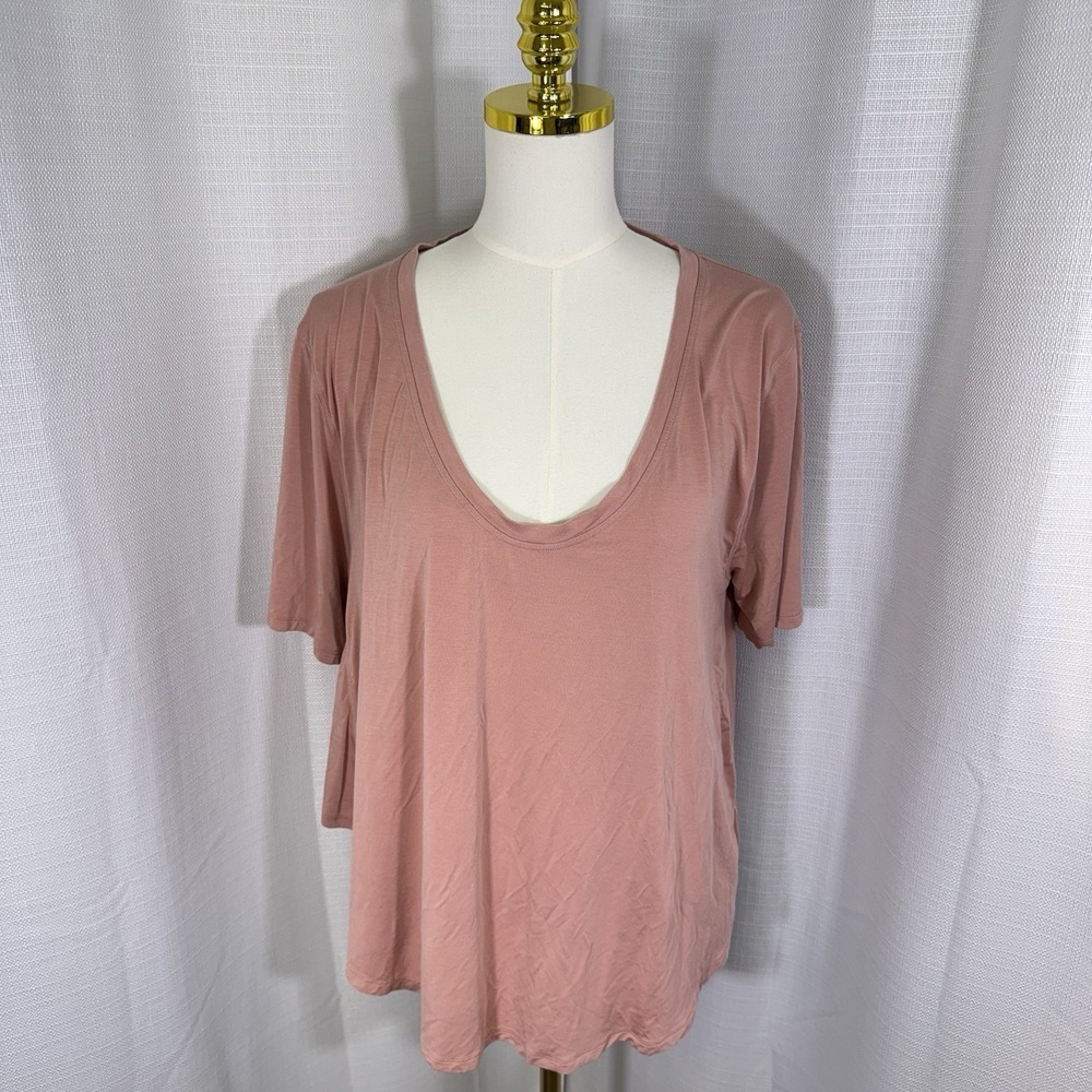 Lululemon Oversized Silk Modal‎ Blend Tee Tshirt Short Sleeve Shirt Womens Sz 12